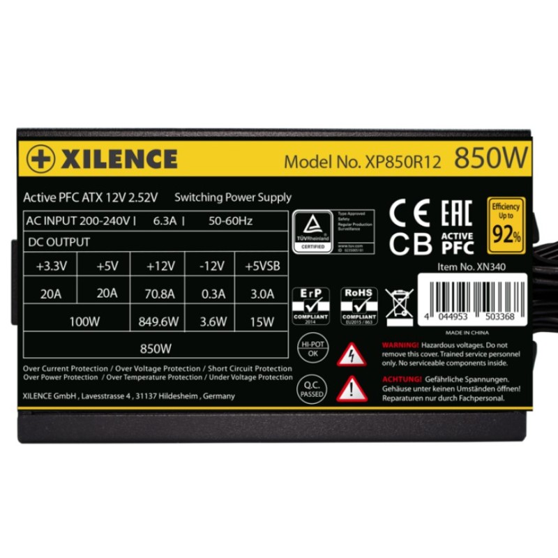 Блок питания Xilence XN340 XP850R12 850W Gold ATX 2.52
